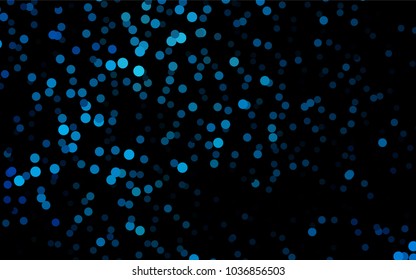 Dark BLUE vector pattern with colored spheres. Geometric sample of repeating circles on white background in halftone style.