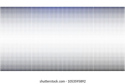 DARK BLUE vector pattern with colored spheres. Geometric sample of repeating circles on white background in halftone style.