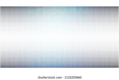 DARK BLUE vector pattern with colored spheres. Geometric sample of repeating circles on white background in halftone style.