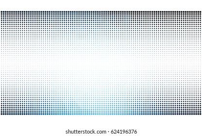 DARK BLUE vector pattern with colored spheres. Geometric sample of repeating circles on white background in halftone style.