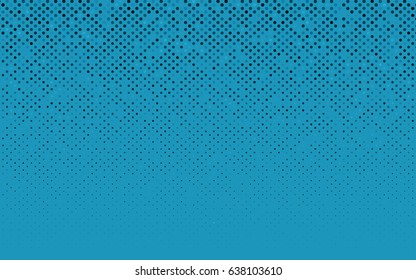 Dark BLUE vector pattern with colored spheres. Geometric sample of repeating circles on white background in halftone style.
