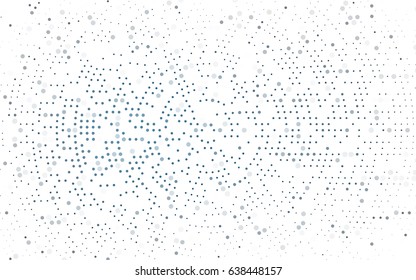 Dark BLUE vector pattern with colored spheres. Geometric sample of repeating circles on white background in halftone style.