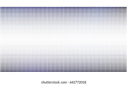 DARK BLUE vector pattern with colored spheres. Geometric sample of repeating circles on white background in halftone style.
