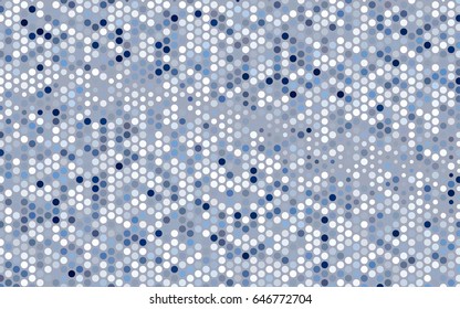 Dark BLUE vector pattern with colored spheres. Geometric sample of repeating circles on white background in halftone style.