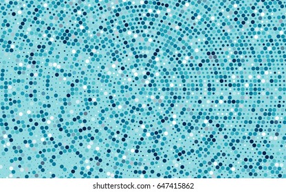 Dark BLUE vector pattern with colored spheres. Geometric sample of repeating circles on white background in halftone style.