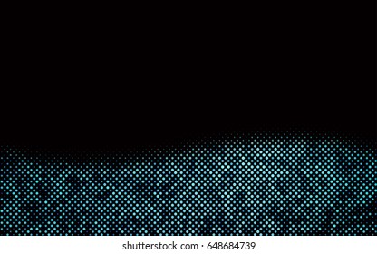 Dark BLUE vector pattern with colored spheres. Geometric sample of repeating circles on white background in halftone style.