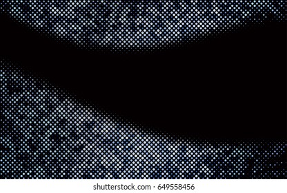 Dark BLUE vector pattern with colored spheres. Geometric sample of repeating circles on white background in halftone style.