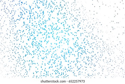 Dark BLUE vector pattern with colored spheres. Geometric sample of repeating circles on white background in halftone style.