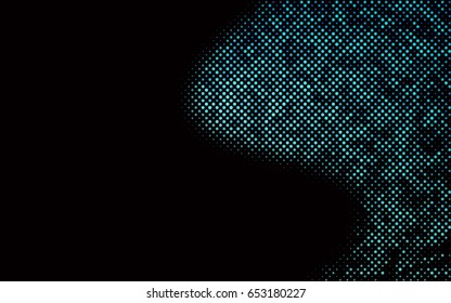 Dark BLUE vector pattern with colored spheres. Geometric sample of repeating circles on white background in halftone style.