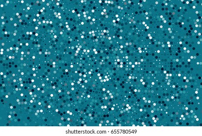 Dark BLUE vector pattern with colored spheres. Geometric sample of repeating circles on white background in halftone style.