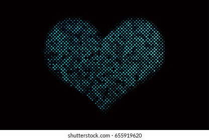 Dark BLUE vector pattern with colored spheres. Geometric sample of repeating circles on white background in halftone style.