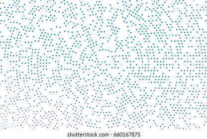 Dark BLUE vector pattern with colored spheres. Geometric sample of repeating circles on white background in halftone style.