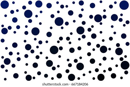 DARK BLUE vector pattern with colored spheres. Geometric sample of repeating circles on white background in halftone style.