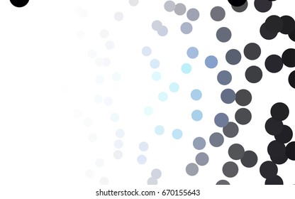 Dark BLUE vector pattern with colored spheres. Geometric sample of repeating circles on white background in halftone style.