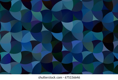 Dark BLUE vector pattern with colored spheres. Geometric sample of repeating circles on white background in halftone style.