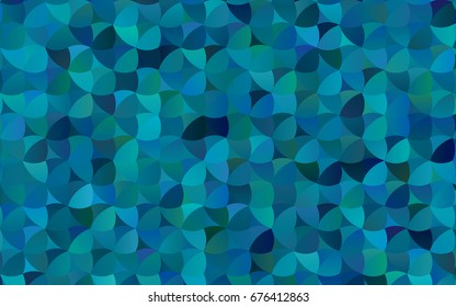 Dark BLUE vector pattern with colored spheres. Geometric sample of repeating circles on white background in halftone style.