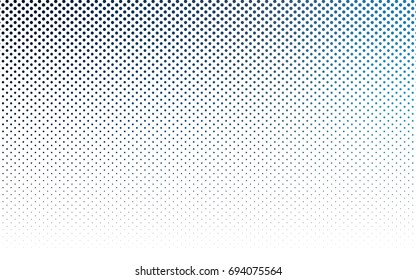 Dark BLUE vector pattern with colored spheres. Geometric sample of repeating circles on white background in halftone style.