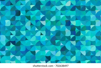 Dark BLUE vector pattern with colored spheres. Geometric sample of repeating circles on white background in halftone style.