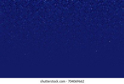 Dark BLUE vector pattern with colored spheres. Geometric sample of repeating circles on white background in halftone style.