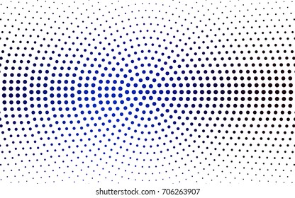 DARK BLUE vector pattern with colored spheres. Geometric sample of repeating circles on white background in halftone style.