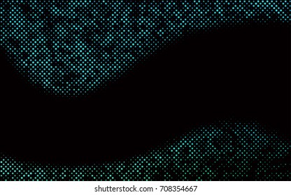 Dark BLUE vector pattern with colored spheres. Geometric sample of repeating circles on white background in halftone style.