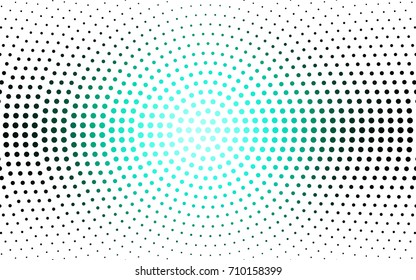 DARK BLUE vector pattern with colored spheres. Geometric sample of repeating circles on white background in halftone style.