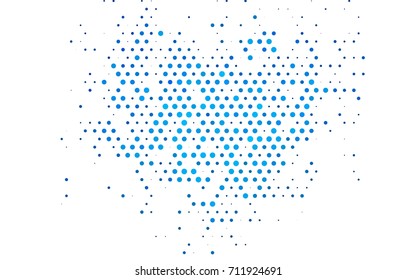 Dark BLUE vector pattern with colored spheres. Geometric sample of repeating circles on white background in halftone style.