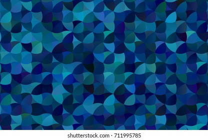 Dark BLUE vector pattern with colored spheres. Geometric sample of repeating circles on white background in halftone style.