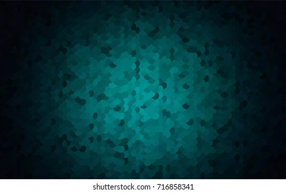 Dark BLUE vector pattern with colored spheres. Geometric sample of repeating circles on white background in halftone style.