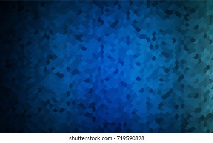 Dark BLUE vector pattern with colored spheres. Geometric sample of repeating circles on white background in halftone style.