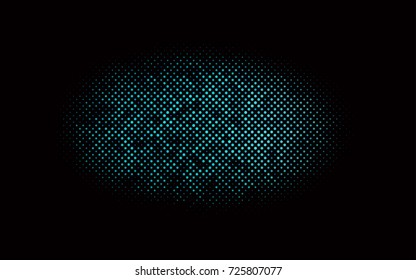 Dark BLUE vector pattern with colored spheres. Geometric sample of repeating circles on white background in halftone style.