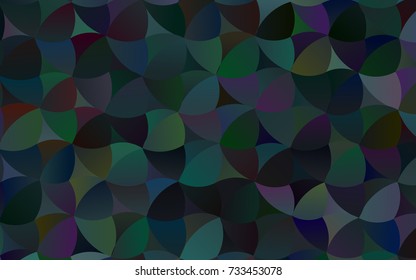 Dark BLUE vector pattern with colored spheres. Geometric sample of repeating circles on white background in halftone style.