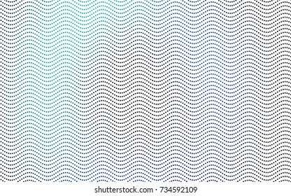Dark BLUE vector pattern with colored spheres. Geometric sample of repeating circles on white background in halftone style.