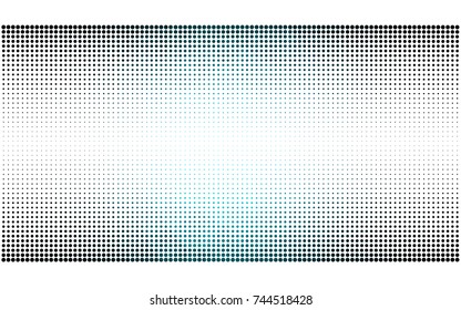 DARK BLUE vector pattern with colored spheres. Geometric sample of repeating circles on white background in halftone style.