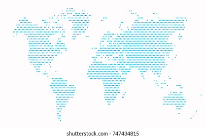 Dark BLUE vector pattern with colored spheres. Geometric sample of repeating circles on white background in halftone style.