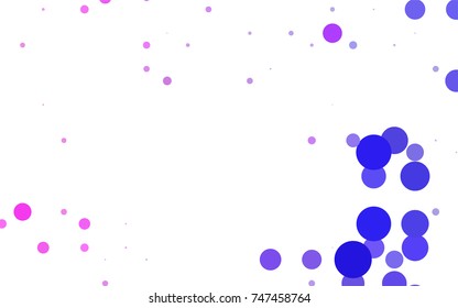 Dark BLUE vector pattern with colored spheres. Geometric sample of repeating circles on white background in halftone style.