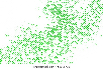 Dark BLUE vector pattern with colored spheres. Geometric sample of repeating circles on white background in halftone style.