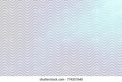 Dark BLUE vector pattern with colored spheres. Geometric sample of repeating circles on white background in halftone style.