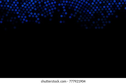 Dark BLUE vector pattern with colored spheres. Geometric sample of repeating circles on white background in halftone style.
