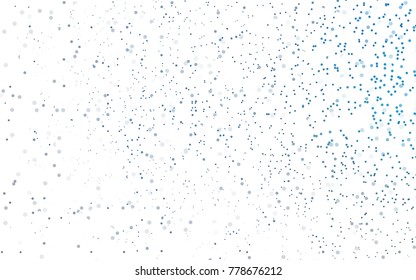 Dark BLUE vector pattern with colored spheres. Geometric sample of repeating circles on white background in halftone style.