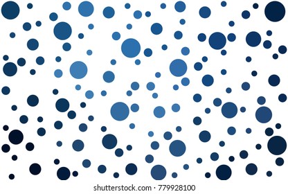 DARK BLUE vector pattern with colored spheres. Geometric sample of repeating circles on white background in halftone style.