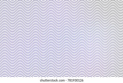 Dark BLUE vector pattern with colored spheres. Geometric sample of repeating circles on white background in halftone style.