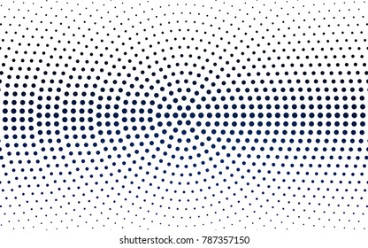 DARK BLUE vector pattern with colored spheres. Geometric sample of repeating circles on white background in halftone style.