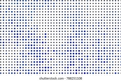 Dark BLUE vector pattern with colored spheres. Geometric sample of repeating circles on white background in halftone style.