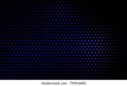 Dark BLUE vector pattern with colored spheres. Geometric sample of repeating circles on white background in halftone style.