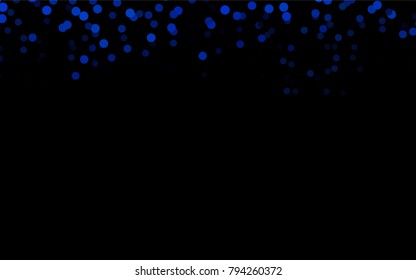 Dark BLUE vector pattern with colored spheres. Geometric sample of repeating circles on white background in halftone style.