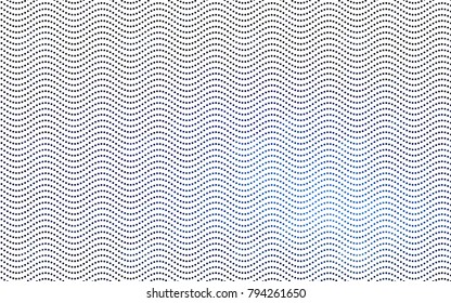 Dark BLUE vector pattern with colored spheres. Geometric sample of repeating circles on white background in halftone style.