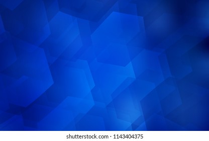 Dark BLUE vector pattern with colorful hexagons. Abstract illustration with colorful hexagons. Pattern for ads, leaflets.