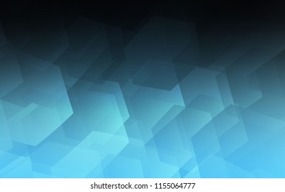 Dark BLUE vector pattern with colorful hexagons. Illustration of colored hexagons on white surface. Pattern can for your ad, booklets.