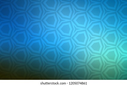 Dark BLUE vector pattern with colorful hexagons. Illustration with set of colorful hexagons. Design for your business advert.